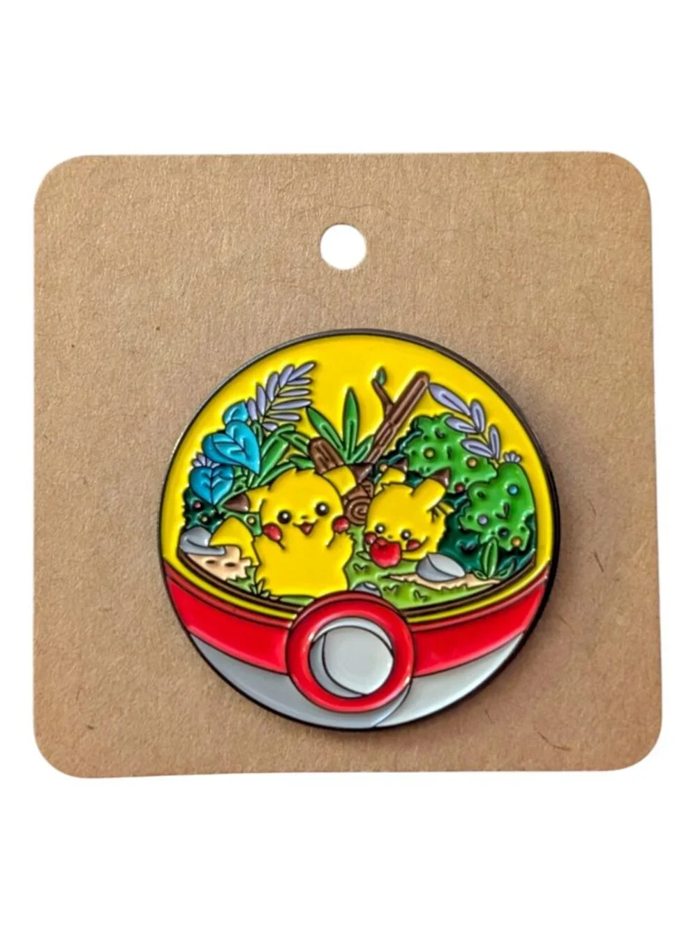 Pokemon Enamel Fantasy Pin: Pikachu Terrarium in Pokeball